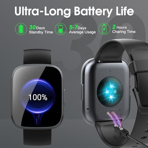 Smart Watch for Men Women(Answer/Make Calls), 1.95" HD Touch Screen Fitness Watch with Sleep Heart Rate Monitor, 110+ Sports Modes, IP68 Waterproof Activity Trackers Compatible with Android iOS, Black 7