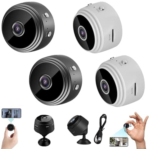 ywsojxu Secret Scope Camera,Secret Scope Mini Security Camera Elonmusk,Magnetic WiFi Cameras Outdoor Wireless 1080P HD,Wire-Free Monitor with Night Vision & Weatherproof Function(4pcs)