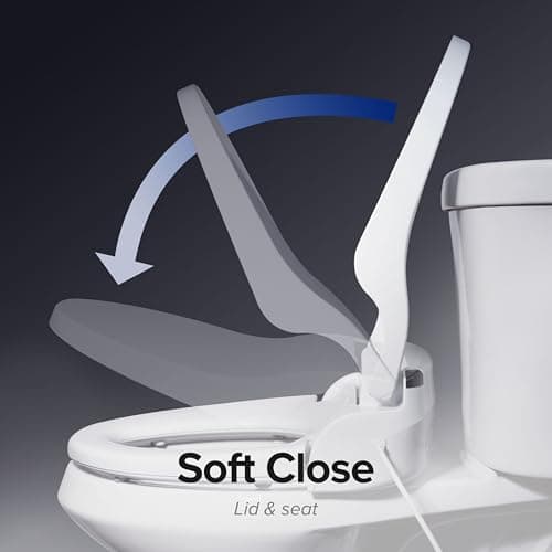 SmartBidet® SB-2400 Advanced Electric Smart Bidet™ Slim Profile Seat in Round White with Remote Control, LED Night Light, Stainless Steel Nozzle, Heated Seat, Warm Dryer 15