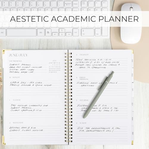 Aesthetic 2025-2026 Academic Planner - A Beautiful 7 x 10" Daily Planner for Women or Men with Weekly & Monthly Spreads For The 25-26 School Year - Modern Calendar Runs From July 2025, June 2026 8