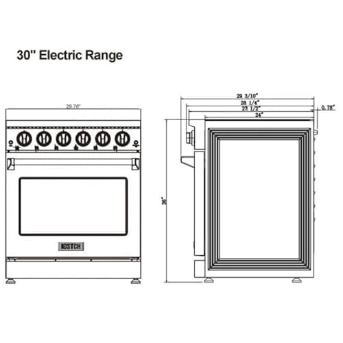 KOSTCH 30 inch Professional Electric Range with 5 Heating Elements Cooktop, 4.55 Cu. Ft. Convection Oven Capacity, Smooth Glass Top, in Stainless Steel, KOS-30RE06H (White) 6