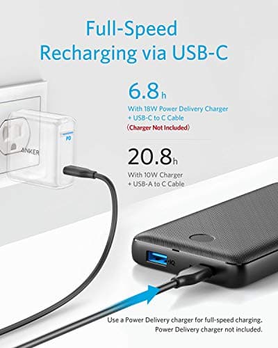 Anker USB C Power Bank, PowerCore Essential 20000 PD (18W) Power Bank, High Cell Capacity 20000mAh Portable Charger Battery Pack for iPhone 12/Mini/Pro/Max Pro/11/X, Samsung (PD Charger Not Included) 5