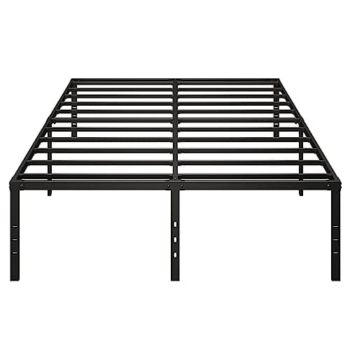 Besebay Full Size Bed Frame, 14-Inch Tall Heavy-Duty Platform with Under-Bed Storage, Sturdy Metal Bed Frame for Mattress Support, No Box Spring Needed, Quiet Design, Easy Assembly, Black