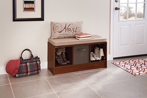 ClosetMaid 1309 3-Cube Storage Bench, Dark Cherry with Tan Cushion 8