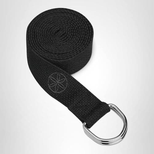Gaiam Yoga Strap 8ft Stretch Band with Adjustable Metal D-Ring Buckle Loop - Exercise & Fitness Stretching for Yoga, Pilates, Physical Therapy, Dance, Gym Workouts (Black) 7