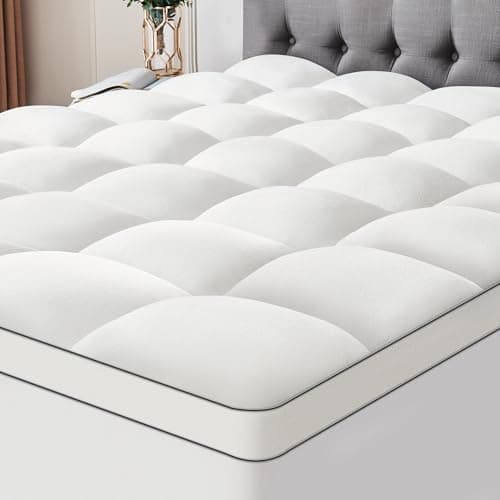SurChic Ultra Soft Coral Fleece Queen Size Mattress Topper, No Compression Plush Thick Pillow Top Mattress Pad with Deep Pocket, Winter Warm Cozy Bed Topper Cover for Back Pain Relief