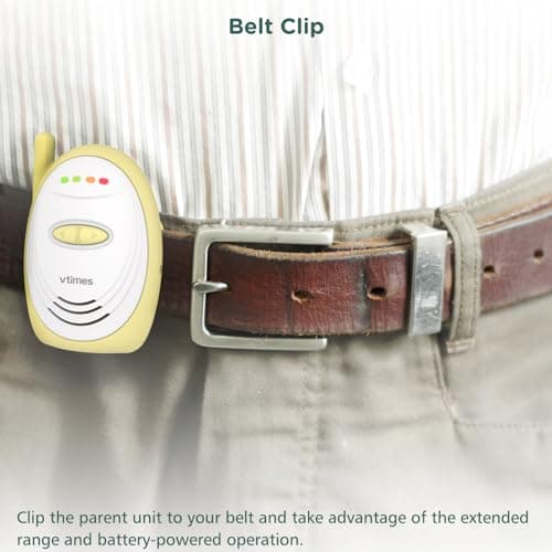 VTimes Audio Baby Monitor with 2.4GHz Wireless Digital, Long Range up to 1000 ft, Visual Sound Level Indicator, High Sensitivity Microphone, One-Way Audio Talk, USB Connection, VOX 7