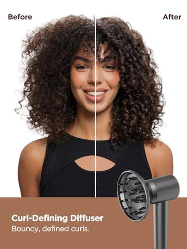 Dual Voltage Travel Hair Dryer with Diffuser, High-Speed Ionic Blow Dryer for Women, Fast Drying, Low Noise, Lightweight, No Heat Damage, European Travel 110V-120V/220V-240V 8