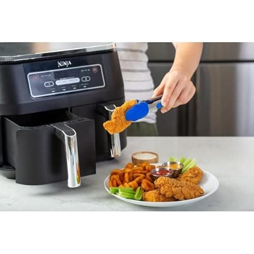 Ninja DZ100 Foodi 4-in-1, 8-qt., 2-Basket Air Fryer with DualZone Technology (Renewed), DZ100 8-qt BLACK 5