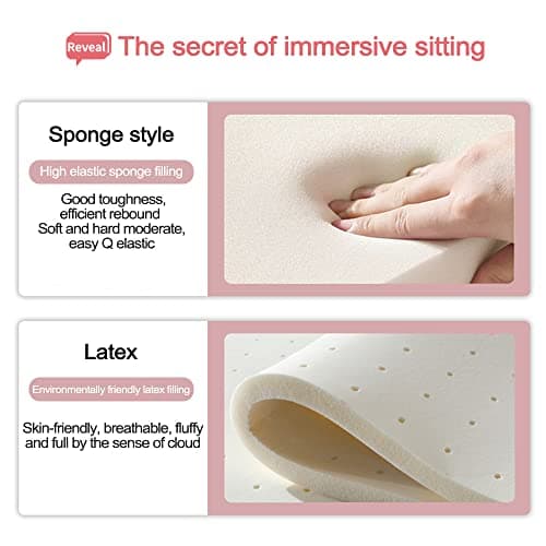 XUEGW Velvet Desk Chair with Pillow Upholstered Vanity Chair for Girls Women, Home Office Computer Task Chair with Wheels Swivel Rolling Accent Chair for Living Room, Bedroom 6