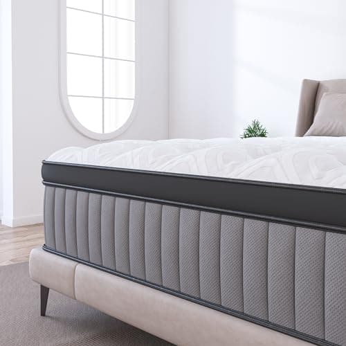BedStory Queen Mattress 12 Inch - Luxury Hybrid Mattress for Extra Lumbar & Hip Support - Pain Relieving Motion Isolation Cooling Innerspring Bed in a Box Soft 7