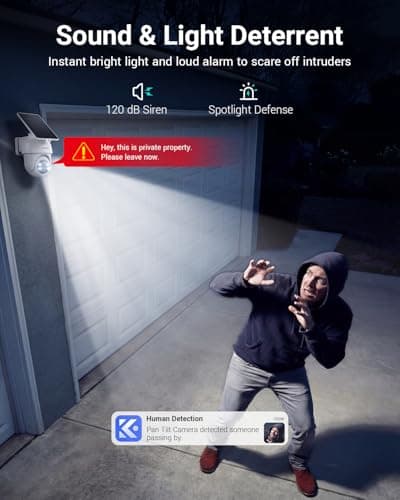 ANSQUE Security Cameras Wireless Outdoor Home System, 4 Camera Kit, No Subscription Fees, Solar Powered, Local Storage, 365-Day Battery Life, 360°PTZ Surveillance, Auto Tracking, 2K Color Night Vision 7