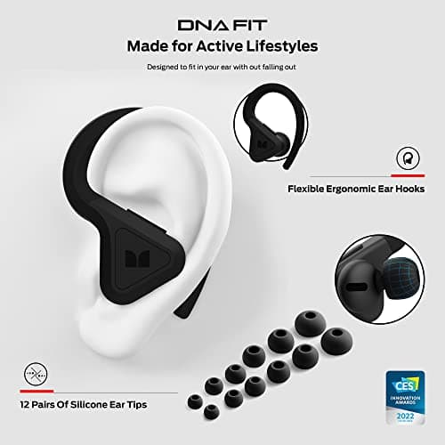 Monster DNA Fit Wireless Bluetooth Earbuds - Noise Cancelling Earbuds with Wireless Charging Case & Built-in Microphone, Water Resistant Bluetooth Headphones & Ear Buds 6