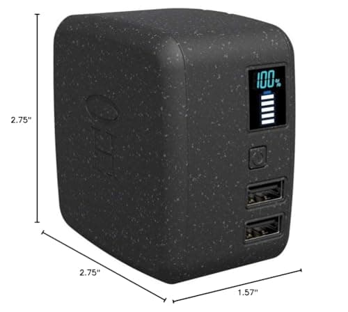 Halo Portable Phone Charger Power Cube 10,000mAh - Innovative Car Charger Power Bank with Dual USB Compatible Charging Ports, Built-in Charging Adapters - Black (801105857) 9