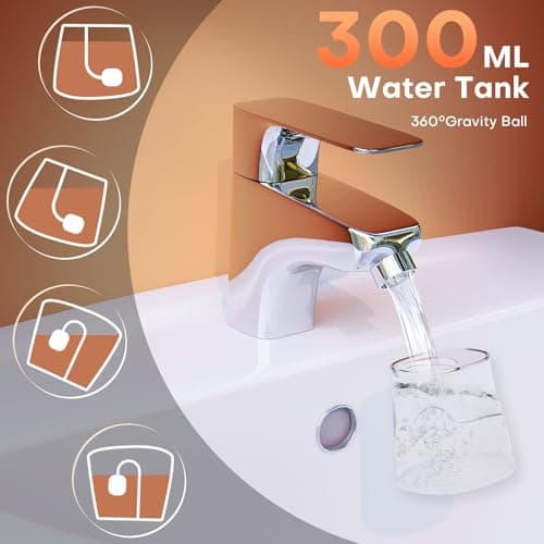 Water Flosser, Water Dental Flosser Pick for Teeth, 300ML IPX7 Waterproof Oral Irrigator, 3 Modes 4 Replaceable Jet Tips, Professional Flossing Cleaning Picks for Home Travel Gums, Braces Care 7