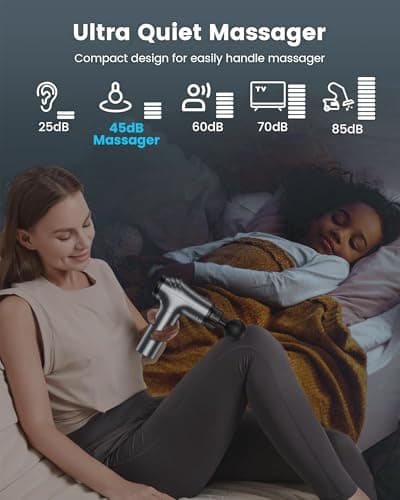 AYURA Massage Gun Deep Tissue, Muscle Massager Gun for Pain Relief, Percussion Massage Gun with 30 Speeds & 6 Heads, Portable Handheld Back Massage Gun for Athlets Men Women (Grey) 6