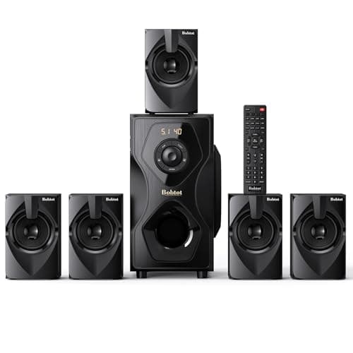 Bobtot Surround Sound Speakers Home Theater Systems - 700 Watts Peak Power 5.1/2.1Wired Stereo Speaker System 5.25" Subwoofer Strong Bass with Bluetooth ARC Optical Input