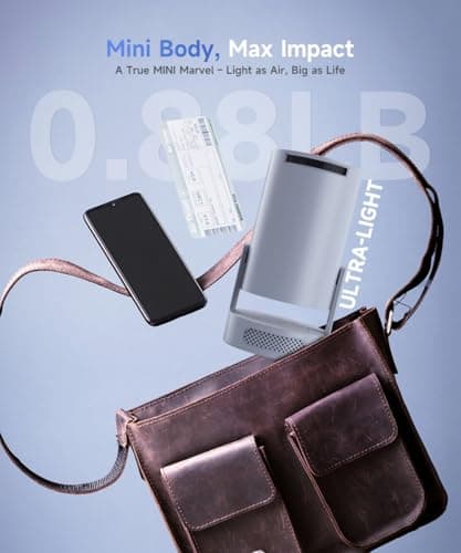 Magcubic Mini Projector 4K Support, Portable Projector with WiFi 6 and Bluetooth 5.4, 5W Soundbase Speaker, Smart Proyector with Auto Vertical Keystone 180°Rotatable for Movie Home Outdoor 6