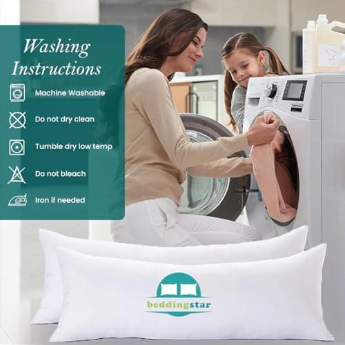 Body Pillow Cover 20x54 Body Pillow Case 100% Egyptian Cotton 600 Thread Count Soft & Skin-Friendly 1 Piece Body Pillowcase with Zipper Closure - 20x54 Inches, White 7