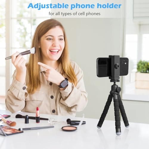 Ubeesize Phone Tripod, Portable and Flexible Tripods with Wireless Remote and Clip, Cell Phone Tripode Stand for Video Recording 6