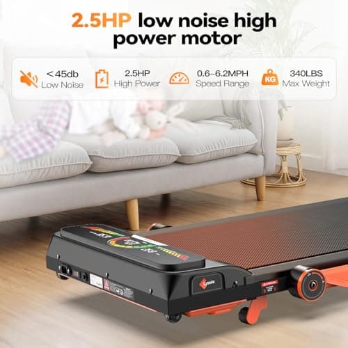 Lysole Walking Pad Treadmill with Incline and Handle Bar,Treadmills for Home and Office,265 Lb Capacity,4 in 1 Portable Under Desk Treadmill with Control,Large LED Display 6