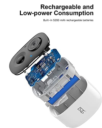 DCT Security Cameras Wireless Outdoor: WiFi Battery Cameras for Home Outside 2K Color Night Vision Motion Detection Surveillance Cameras Two-Way Audio Siren Alarm Spotlight(White) 8