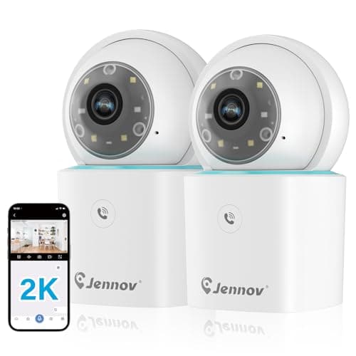 Jennov 2K Pet Dog Cat Camera, 360° Home Security Camera with One-Click Talk, WiFi Baby Camera Monitor with Motion Detection/Color Night Vision/Auto Tracking for Home Indoor &Outdoor Security