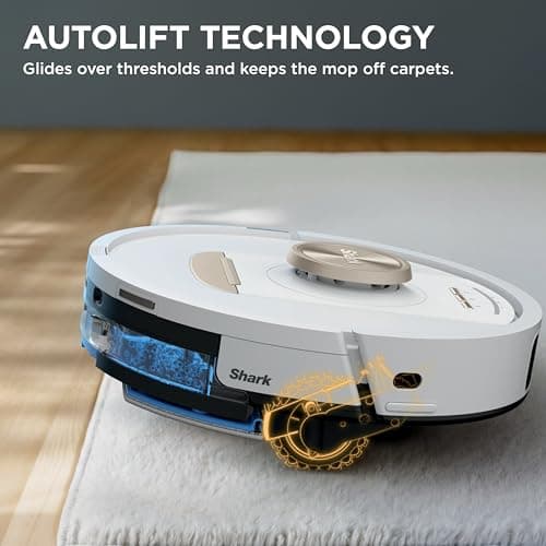Shark Stratos 2-in-1 Robot Vacuum & Mop with 25+ Hands-Free Features & NeverTouch Self-Cleaning Base, Precision Mapping, Autolift Technology, HEPA Filtration, Edge Detect, AV2700ZE, White (Renewed) 8