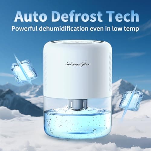 Windangel 44oz(1.3L) Small Dehumidifier for Home Auto-Off Quiet Portable Dehumidifier with 3 Modes 10 Color Lights 4 Timer Settings for Bedroom Bathroom Closet (215 sq.ft) 7