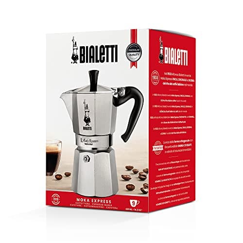 Bialetti - Moka Express: Iconic Stovetop Espresso Maker, Makes Real Italian Coffee, Moka Pot 9 Cups (14 Oz - 420 Ml), Aluminium, Silver 5