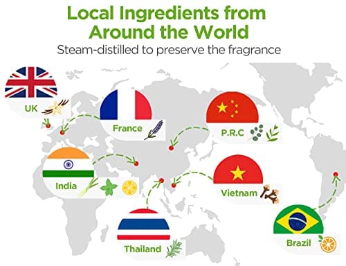 InnoGear Aromatherapy Diffuser & 10 Essential Oils Set, 400ml Diffuser Ultrasonic Diffuser Cool Mist Humidifier with 4 Timers 7 Colors Light Waterless Auto Off for Valentine's Gift, Dark Wood Grain 7