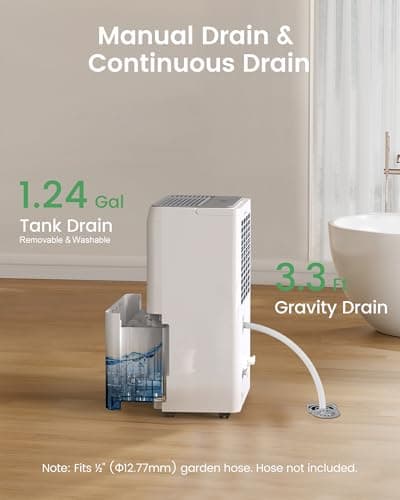 Waykar 5000 Sq.Ft 2025 Energy Star Dehumidifier for Home, Basement, Bedroom, Bathroom, Max 80 Pint/D(Standard 63 Pint/D) with Drain Hose&Water Tank, Ultra Quiet(40 dB), Intelligent Humidity Adjustment 7