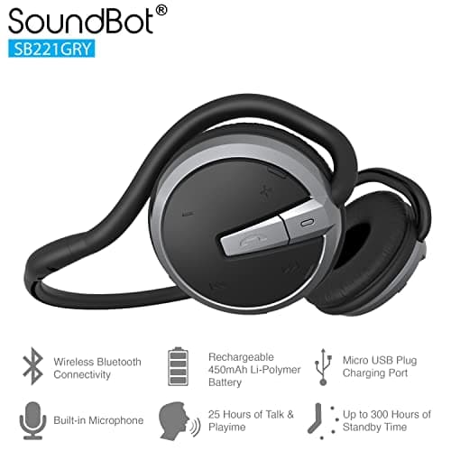 Soundbot SB221 HD Wireless Bluetooth 4.0 Sports-Active Headphones for 20Hrs Music Streaming & 25Hrs HandsFree Calling with Sweat Resistant Ergonomic Secure-Fit Design & Voice Command Support, Black 2