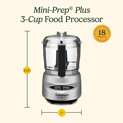Cuisinart Mini-Prep Plus Food Processor, 24-Ounce Mini Food Processor to Chop Herbs, Vegetables, and Hard Cheese, 24-Ounce Work Bowl, Reversible Stainless Steel Blade, DLC-2ABC, Brushed Chrome 6
