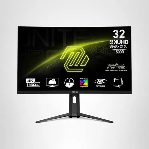 msi MAG321CUP 32-inch 3840 x 2160 (UHD), VA, 4K Gaming Monitor 160Hz, Adaptive Sync, 1ms, HDMI, Display-Port, VESA Mountable, Tilt, Black 7