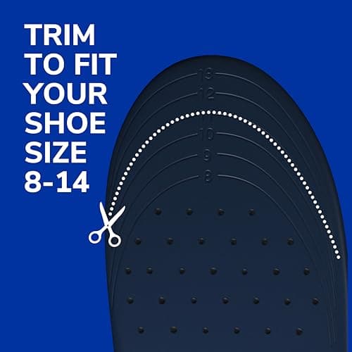 Dr. Scholl's Heavy Duty Support Insole Orthotics, Big & Tall, 200lbs+, Wide Feet, Shock Absorbing, Arch Support, Distributes Pressure, Trim to Fit Inserts, Work Boots & Shoes, Men Size 8-14, 1 Pair 7