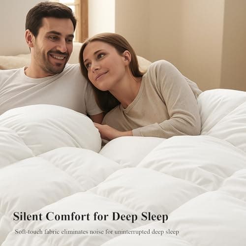 Globon Winter White Goose Down Comforter King Size,Down Duvet Insert, 800 Fill Power, 420 Thread Count,Ultra Soft Noiseless Shell with Corner Tabs, White 7