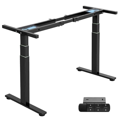 TOPSKY Dual Motor 3-Stage Standing Desk Frame, Electric Height Adjustable Sit Stand Desk Legs for DIY Table Tops up to 80” x 31.5”, 300 lb Heavy Duty Capacity with Memory Controller, Black Frame Only