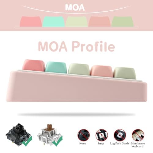PBT Keycaps 126 Keys MOA Profile Cute Keycap Dye-Sublimation Rainbow Candy Keycaps Set Custom Keycap for Cherry Gateron MX Swithes Mechanical Keyboards (Only Keycaps) 6