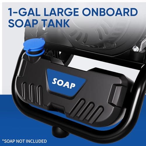 TOOLCY Gas Pressure Washer 3400 PSI 2.8 GPM, 212cc Engine Gas Powered Washer with Enhanced Pump, 30FT Pressure Washer Hose, Soap Tank, Pressure Gun & 5 Tips for Cars/Driveways/Homes/Patios 7