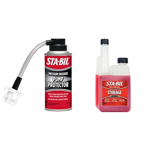 STA-BIL Pump Protector - Protects Pressure Washer Pumps and Other Internal Components During Storage, 4oz , Red & STA-BIL Storage Fuel Stabilizer - Keeps Fuel Fresh For Up To Two Years, 16oz, Red