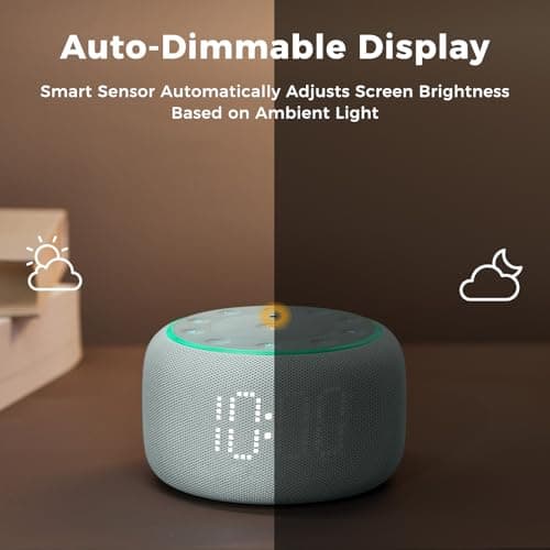 White Noise Machine Alarm Clock for Bedrooms - 5W Stereo Bluetooth Speaker - 24 Soothing Sounds - 9 Night Lights - Auto-Dimmable Digital Alarm Clock Sound Machine for Sleeping 6