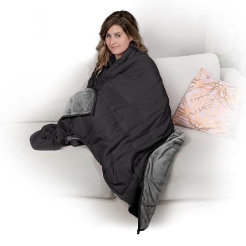 Ella Jayne - Luxury Collection Reversible Weighted Blanket for Adults, Heavy Queen/King/Twin Size, Black - 15lb 7