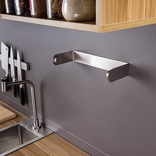 ZUNTO Paper Towel Holder Under Cabinet Self Adhesive Paper Towel Rack (No Drilling), Stainless Steel Wall Mount Paper Towel Holder, Rustproof, Easy Tear 6