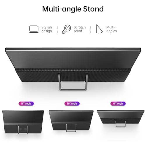 Yxk Portable Monitor 15.6 Inch 1080P USB-C HDMI Ultra-Slim Travel Monitor with Kickstand, for Laptop, PC, Mac Phone, PS, Xbox, Swich IPS Ultra-Thin Zero Frame Gaming 5