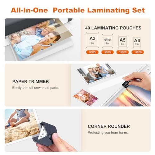 Bonsaii Laminator, 13 Inch 7-in-1 Thermal Laminator Machine with Never Jam Technology, with 40 Laminting Sheets for Home, Office, and Classroom Organization Supplies 6