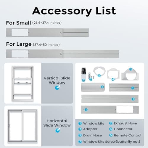 Air Choice Portable Air Conditioner, 10000 BTU Air Conditioner Portable for Room Up to 450 Sq.Ft, Remote Control, 24H Timer, Dehumidifier & Fan Modes, 3-in-1 AC Unit with Window Kit for Home Office 5