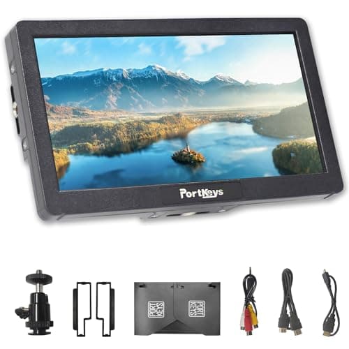 Portkeys HD7H 1000nit DSLR Camera Field Monitor 7 Inch 1280x720 IPS Camera Monitor Support 4K30p HDMI Input with Top Shortcut Keys and Sunshade