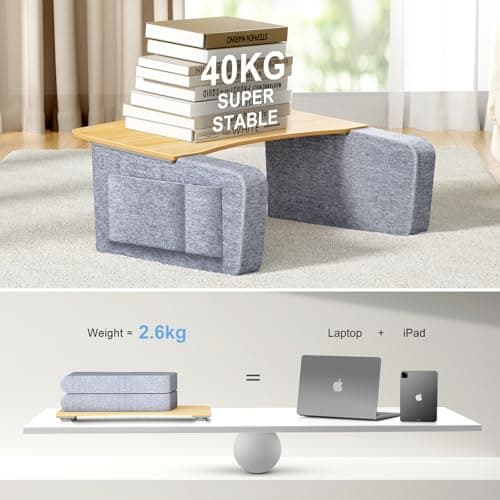 TV Trays for Eating on Couch with Tablet and Phone Slot, Couch Desk with Arm Rest, Lap Desk for Adults, Lap Laptop Table for Bed, Working, Reading and Writing 5