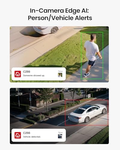 ZOSI C298 4MP Dual-Lens(2MP+2MP) Wired WiFi PT Plug-in Security Camera Outdoor, 360 View Pan/Tilt Camera, Human/Vehicle Detect, Color Night Vision, Spotlight Siren,Two-Way Talk, Memory Card Storage 6